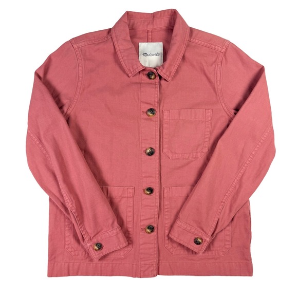 Madewell Jackets & Blazers - Madewell Chore Overaized Jacket Womens XXS Pink Excellent Cotton Twill Utility